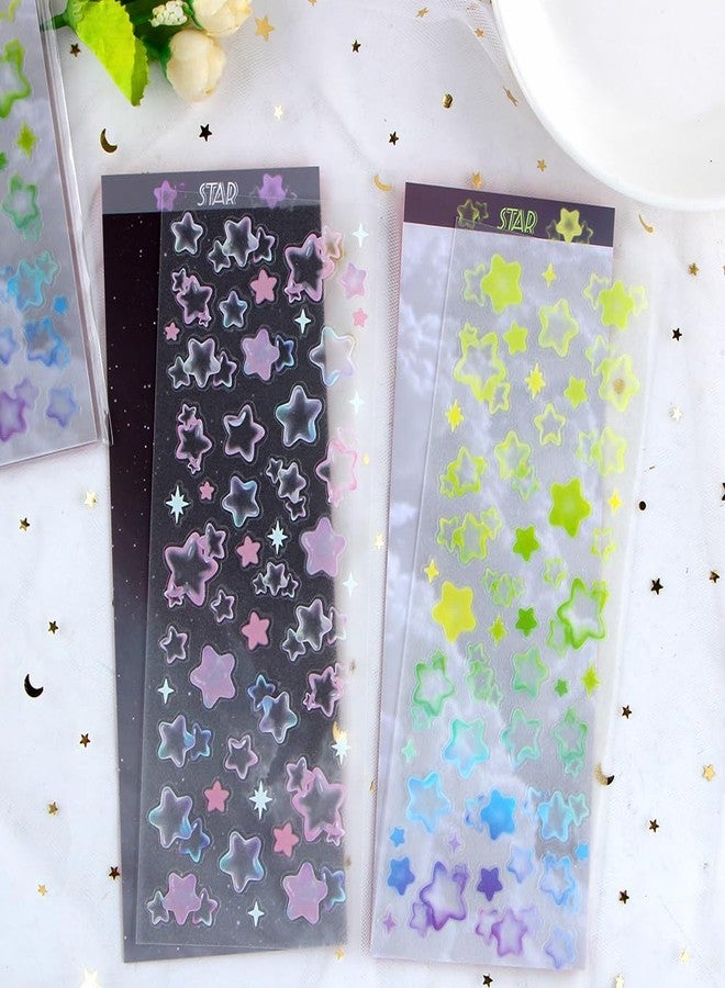 IPEWOEF 2Sheets Colored Star Stickers - Kpop & Korean Deco Stars for Kids Rewards, Photocards, Scrapbooking & Journaling - Image 4